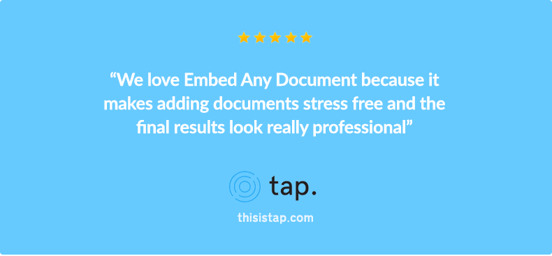 Embed Any Document Review by Tap WordPress <a href=
